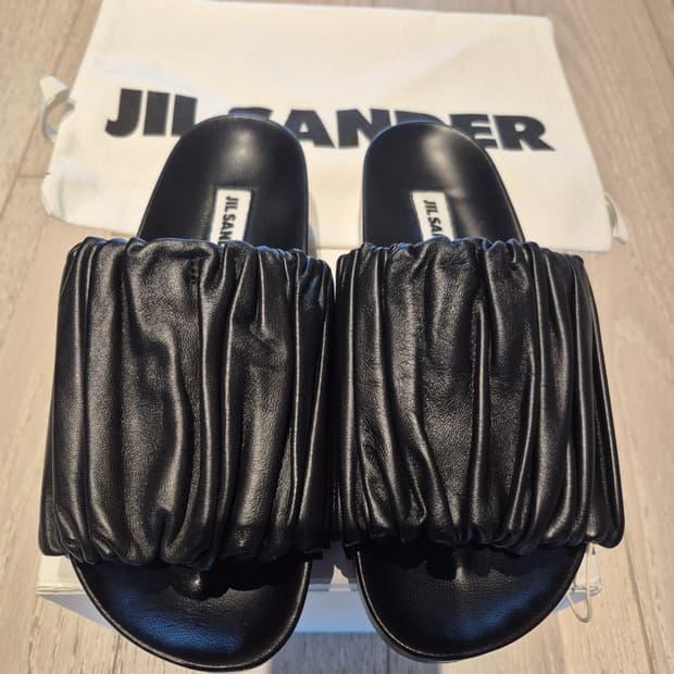 jil sander leather platform sandal