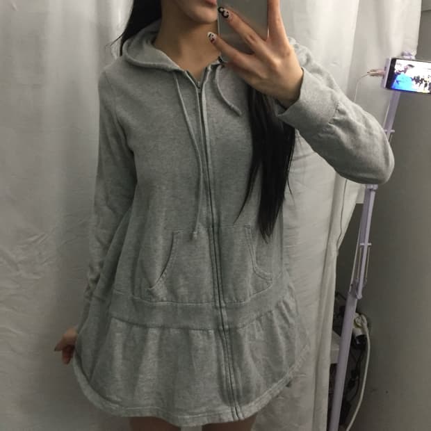 Sevradical 모리걸 히메갸루 그레이 원피스 후드집업