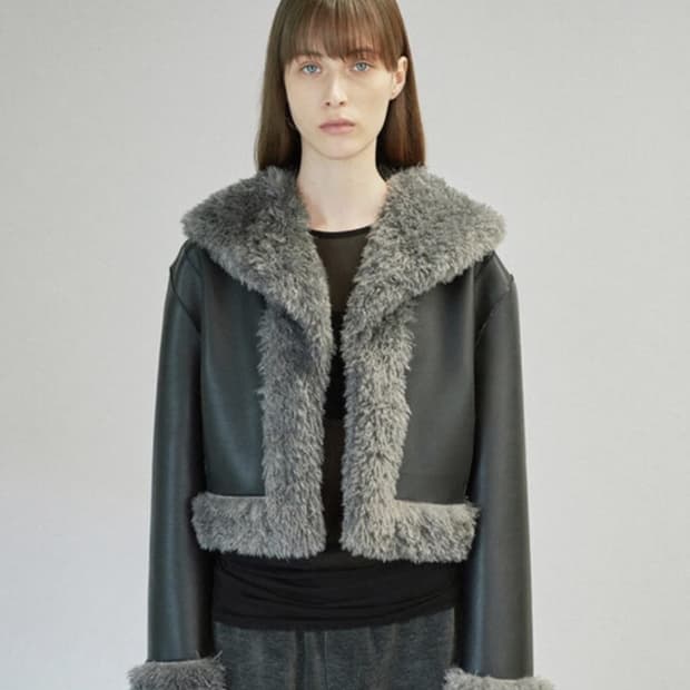 다이애그널 리버시블 무스탕 자켓