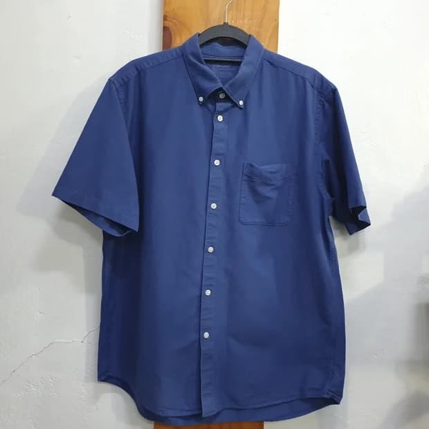 [무인양품/MUJI] 남성 옥스퍼드 버튼다운 반팔 셔츠 XL