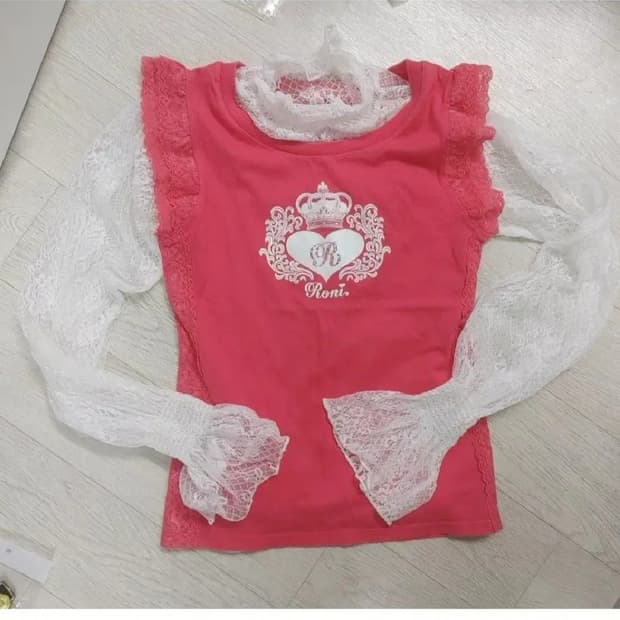 빈티지나시티셔츠달천대장y2k일브핀터깔히메갸루프릴리본로걀탑딱붙는티레이스