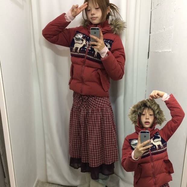 J 지프 사슴 패딩 코디 J