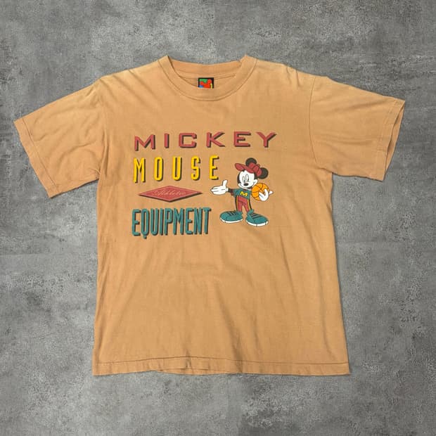 90s 미키 스펠아웃 반팔 티셔츠