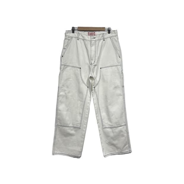 에이카화이트 더블니 와이드핏 워크웨어 데님 팬츠