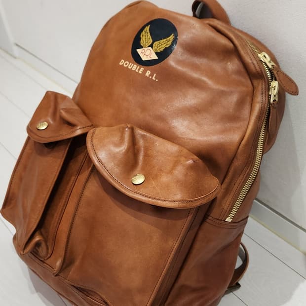 RRL 더블알엘 이탈리안 최상급 베지터블텐 릴리 가죽 백팩