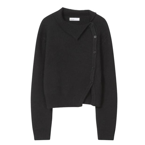 Side button knit BLACK