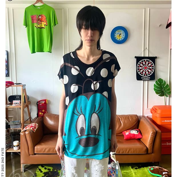 JPN Vintage Mini Mouse Face Dolman Top