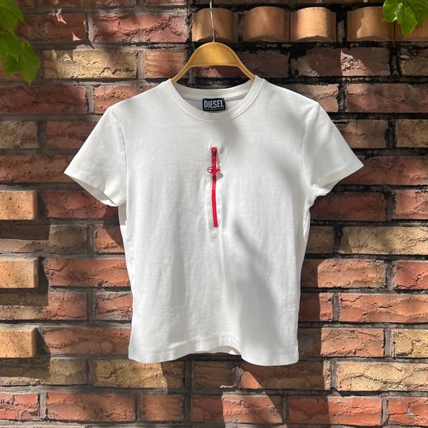 디젤 T-VAZY센터 지퍼 숏슬리브