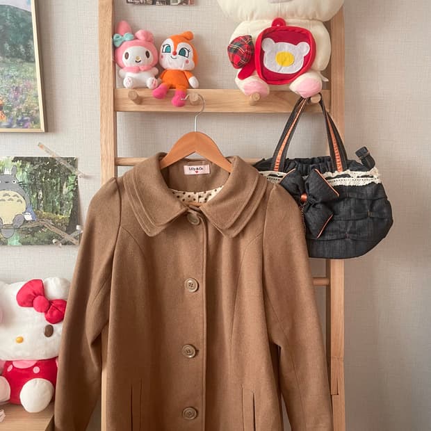 모리걸 빈티지 티티앤코 titty&co 더블카라 베이지 코트 🤎💛