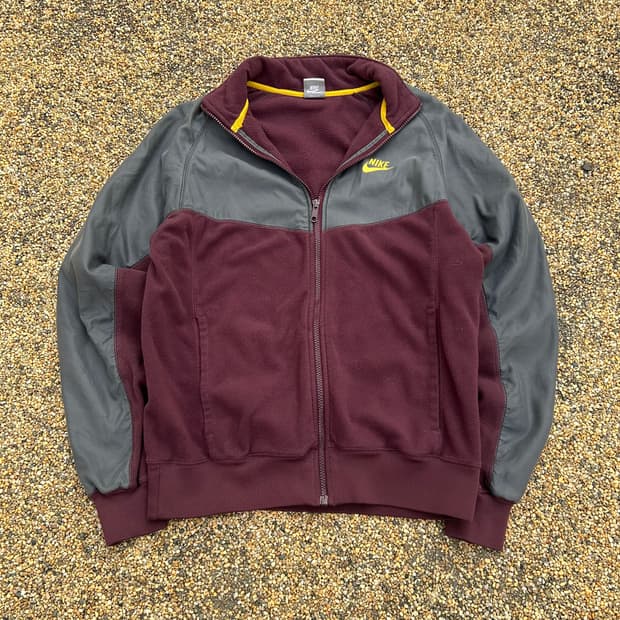 나이키 버건디 올드스쿨 바람막이 (기모)