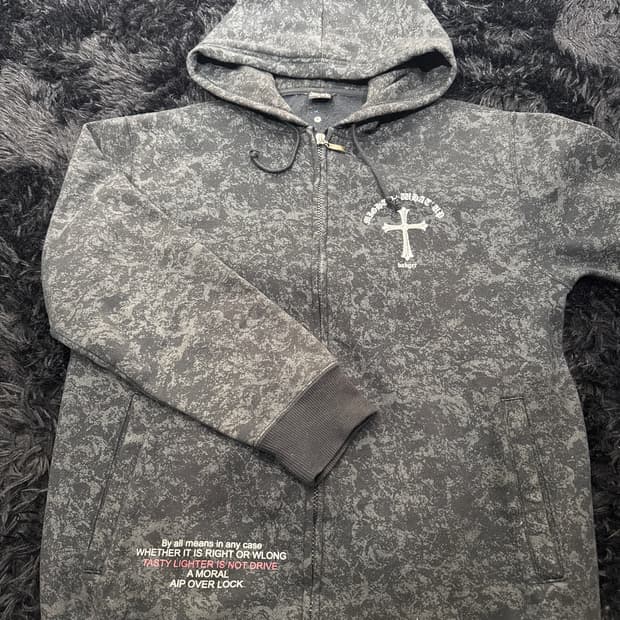 “BARGIRL” Back cross point hoodzip-up
