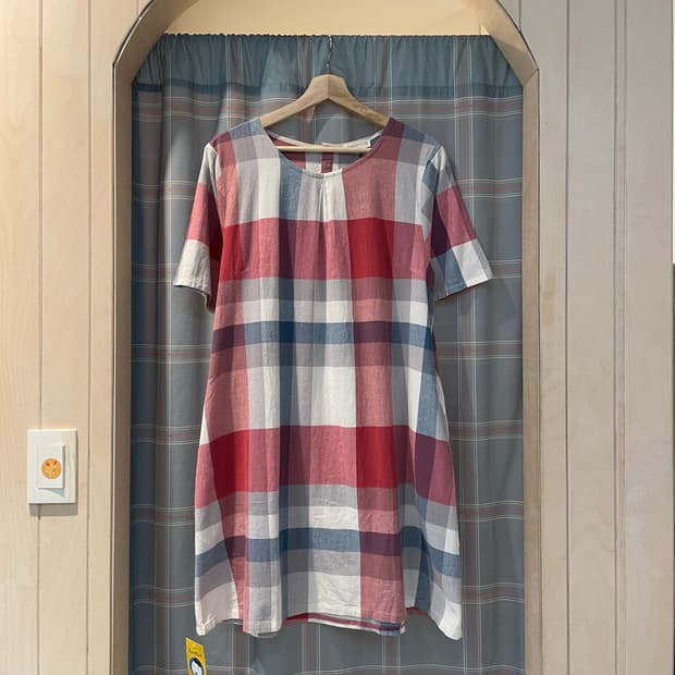 일본빈티지 체크 모리걸원피스