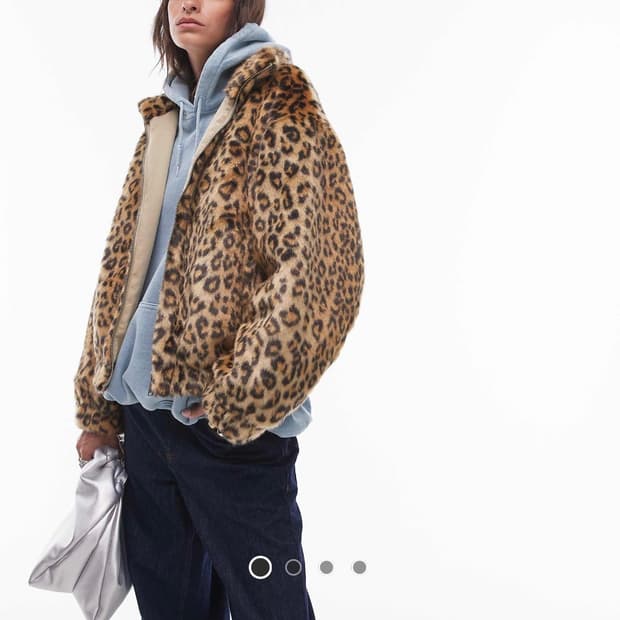 Topshop 탑샵 레오파드 퍼자켓