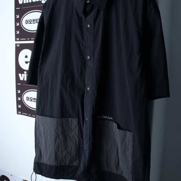 (L-2XL) 인치인치인치 반팔 카라 티셔츠 셔츠 남방-H34677