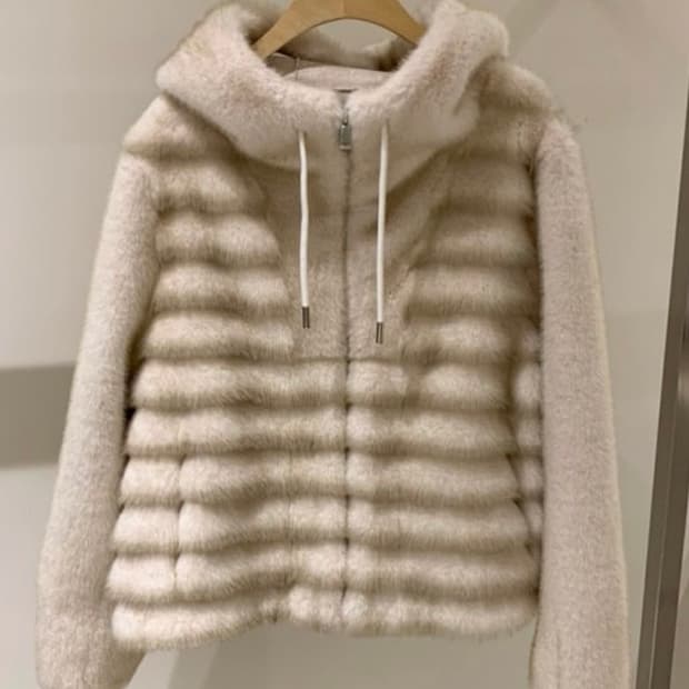 페이크밍크 퍼 후디자켓 