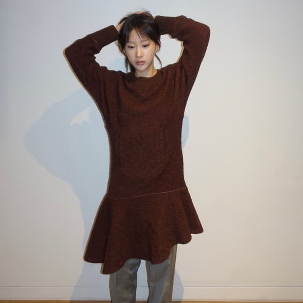 파세타즘 비대칭 니트 원피스