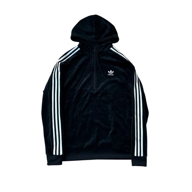 아디다스 벨벳 반집업 후드티