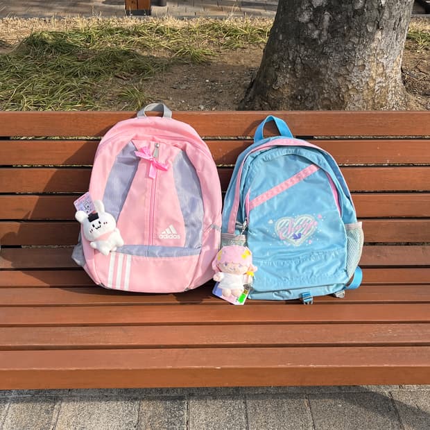 핑크 도트 포인트 블루 백팩 🌀오른쪽