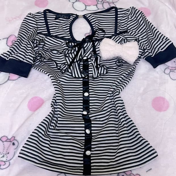 대장 세실맥비 히메오네갸루 로맨틱 스트라이프 프릴 로걀탑 달천깔 stc