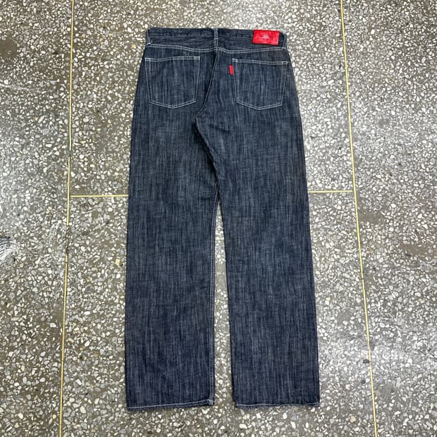 스와거 와이드 블루 진 데님 팬츠 34