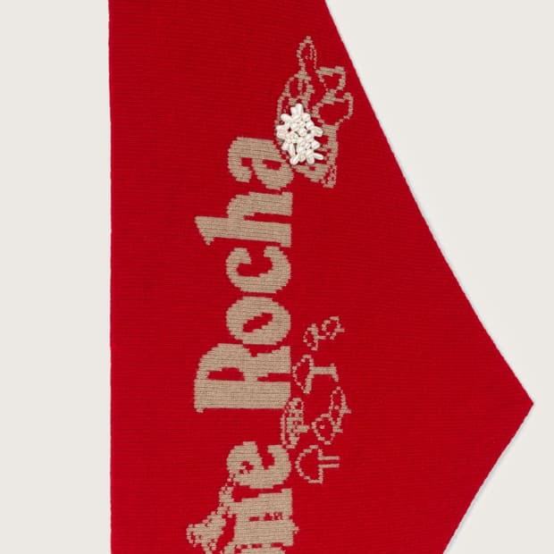 시몬로샤 25fw 비즈 그래픽 캐시미어 스카프/레드