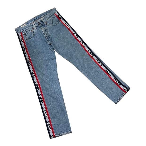 리바이스 501 프리미엄 빅E 사이드 라인 데님 팬츠 청바지 28