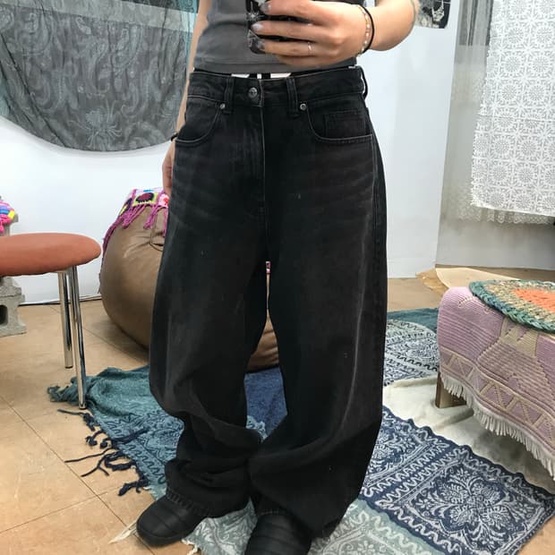 무신사스탠다드 흑청 데님팸츠 