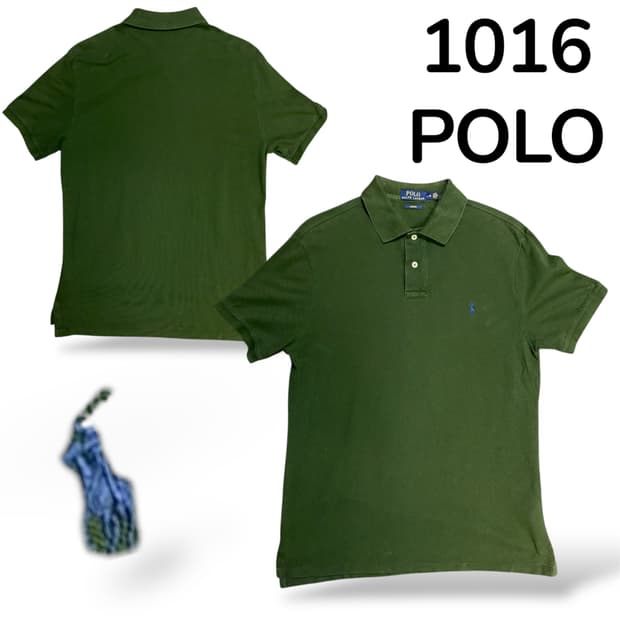폴로 스몰 로고 슬림핏 카라 반팔티 딥그린 L