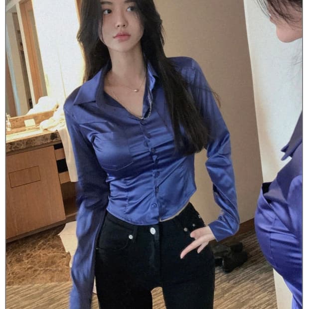 페일제이드 세틴 드레스 셔츠 satin dress shirts