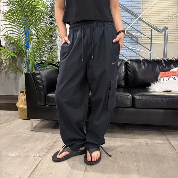 Nike 와이드 핏 트레이닝 팬츠 블랙