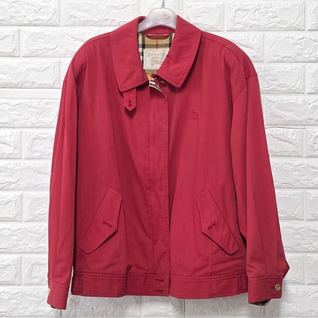 택포) 버버리 레드 블루종 자켓 L
