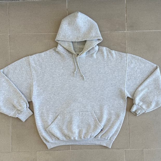 90s 빈티지 러셀 후드 밝은그레이 XL