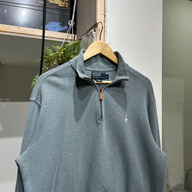 폴로 랄프로렌 반집업 니트