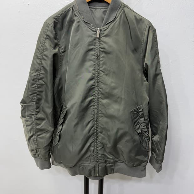 정품) O2ND 오즈세컨 한섬 카키색 MA-1 항공 점퍼 82