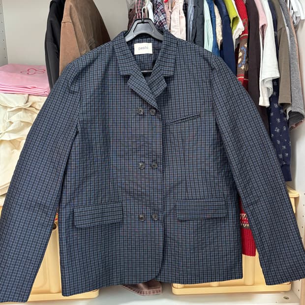 페스토 CHECK DOUBLE JACKET DARK LAKE