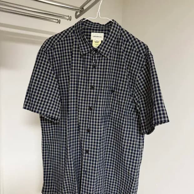 [M]카키스 보더 체크셔츠 네이비