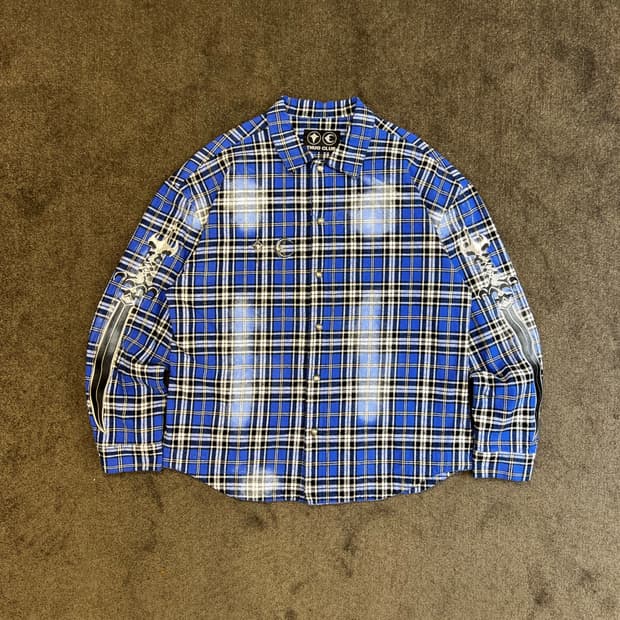 Thug Club 체크 그래픽 셔츠