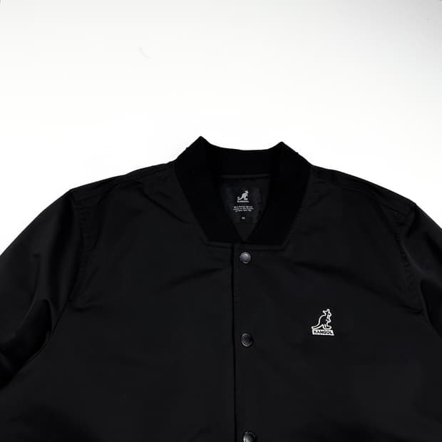 캉골 패치 로고 블랙 봄버 블루종 자켓 (실측 L)