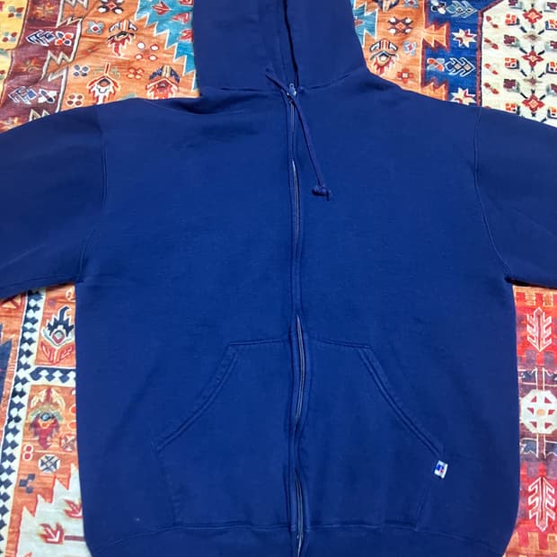 90S Russell Athletic 네이비 후드집업 XL USA
