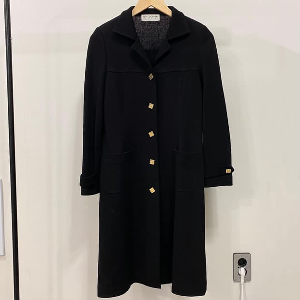 센존 금장 롱 니트 드레스 코트