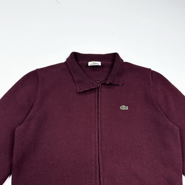라코스테 크록 재팬 버건디 니트 집업 (S 여성추천)