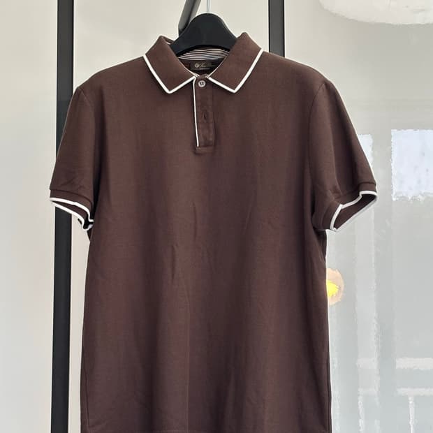 로로피아나 코튼 폴로 카라티셔츠 브라운