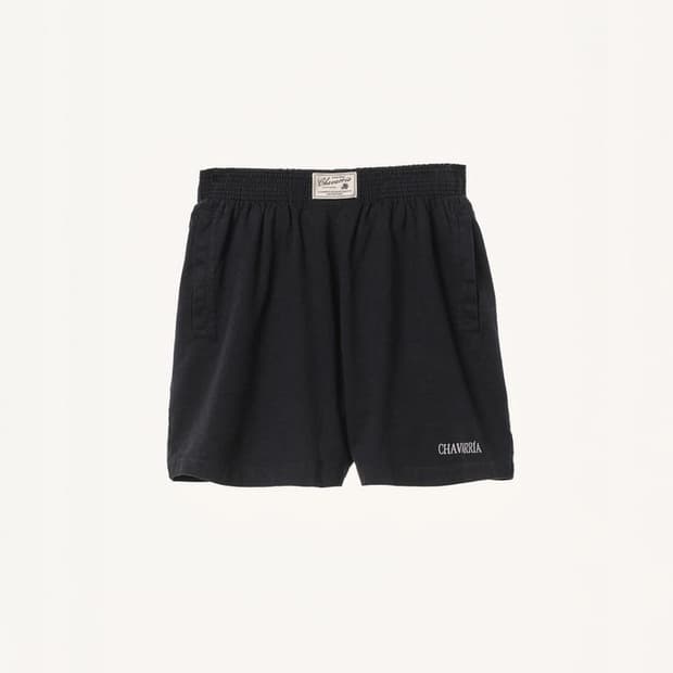 [M]자라 윌리차바리아 자수 버뮤다 쇼츠 블랙