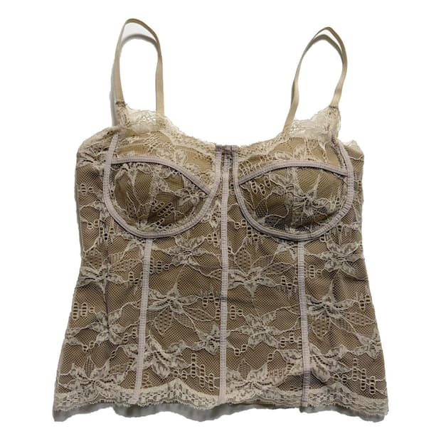 새상품 레이스 캡내장 끈나시 (베이지)