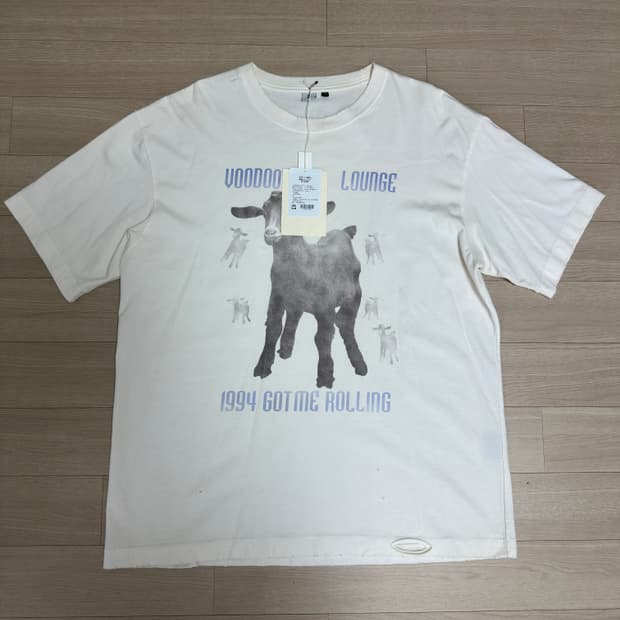 (3) 폴리테루 1994 롤링(염소티) 워시드 화이트 데미지드 ver