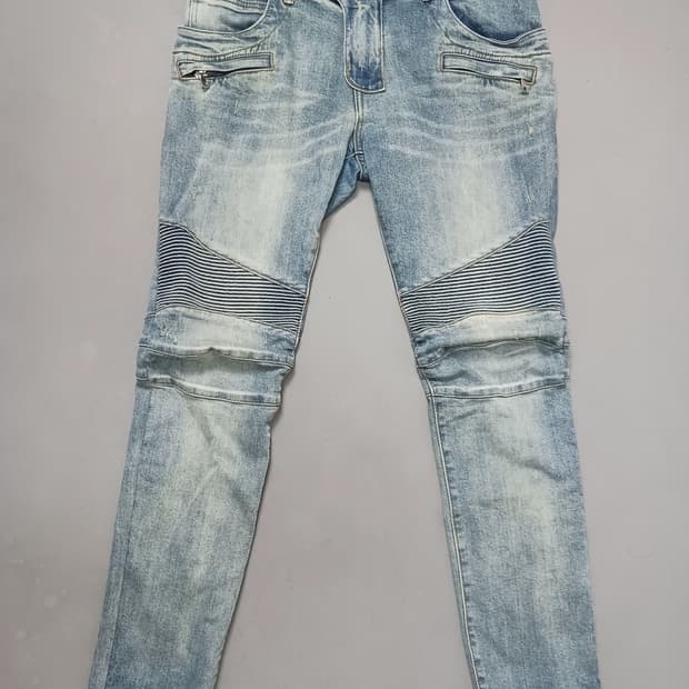 [34] 발망 빈티지워싱 바이커진 청바지