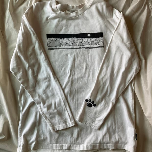 스누피 흰 긴팔티