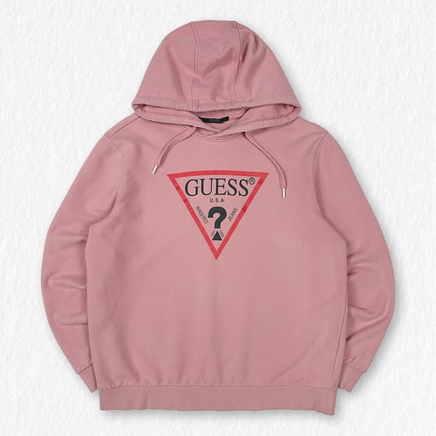 게스 후드티 핑크