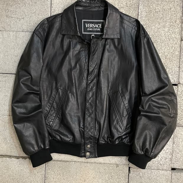 90s 베르사체 헤라클레스 레더 봄버 자켓