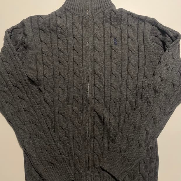 폴로 케이블 니트 투웨이 풀집업 